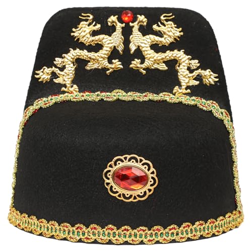 iEFiEL Erwachsene Alter Chinesischer Kaiserhut Vintage Orientalischer Prinzhut Cosplay König Hut für Fasching Fotografie Mottoparty Typ B One Size iEFiEL Erwachsene Alter Chinesischer Kaiserhut Vintage Orientalischer Prinzhut Cosplay König Hut für Fasching Fotografie Mottoparty Typ B One Size von iEFiEL