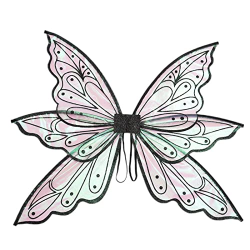 iEFiEL Glitzer Engelsflügel für Kinder Mädchen Schmetterlings Flügel Feenflügel mit Elastischen Schultergurten für Karneval Cosplay Kostümparty A Rosa&Schwarz One Size iEFiEL Glitzer Engelsflügel für Kinder Mädchen Schmetterlings Flügel Feenflügel mit Elastischen Schultergurten für Karneval Cosplay Kostümparty A Rosa&Schwarz One Size von iEFiEL