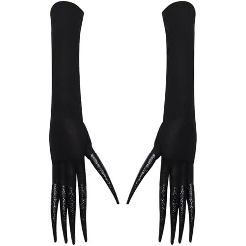 iEFiEL Halloween Vampir Hexe Lange Fingernägel Handschuh Katze Klauen Handschuhe Kostümhandschuhe Cosplay Accessoire Schwarz One Size iEFiEL Halloween Vampir Hexe Lange Fingernägel Handschuh Katze Klauen Handschuhe Kostümhandschuhe Cosplay Accessoire Schwarz One Size von iEFiEL