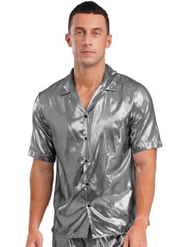 iEFiEL Herren Glitzer T-shirt Metallic Disco Kostüm 1920er Jahre Kurzarm Top Oberteile Rave Party Clubwear Nachtclubs Festivals Outfit Karnevalskostüm Silber XL iEFiEL Herren Glitzer T-shirt Metallic Disco Kostüm 1920er Jahre Kurzarm Top Oberteile Rave Party Clubwear Nachtclubs Festivals Outfit Karnevalskostüm Silber XL von iEFiEL