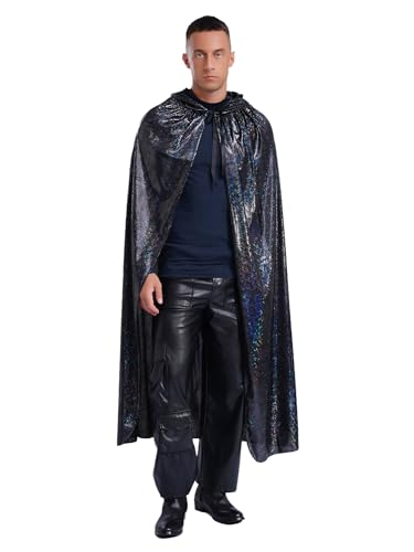 iEFiEL Herren Halloween Glitzer Umhang mit Kapuze Vampir Umhang Mittelalter Vampir Kostüm Vintage Gothic Viktorianisches Weihnachten Karneval Cosplay Schwarz M iEFiEL Herren Halloween Glitzer Umhang mit Kapuze Vampir Umhang Mittelalter Vampir Kostüm Vintage Gothic Viktorianisches Weihnachten Karneval Cosplay Schwarz M von iEFiEL