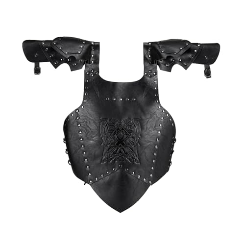 iEFiEL Herren Mittelalterlicher Brustpanzer Kunstleder Brust Armor Punk Gothic Einstellbare Brust Rüstung Soldaten Gladiatoren Cosplay Schwarz One Size iEFiEL Herren Mittelalterlicher Brustpanzer Kunstleder Brust Armor Punk Gothic Einstellbare Brust Rüstung Soldaten Gladiatoren Cosplay Schwarz One Size von iEFiEL