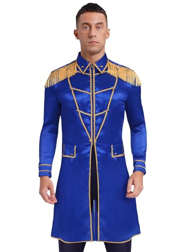 iEFiEL Herren Zirkus Kostüm Halloween Dompteur Kostüm Langarm Blazer Jacket mit Quasten Vintage Mantel Cosplay Karnevalskostüm Clubwear Königsblau L iEFiEL Herren Zirkus Kostüm Halloween Dompteur Kostüm Langarm Blazer Jacket mit Quasten Vintage Mantel Cosplay Karnevalskostüm Clubwear Königsblau L von iEFiEL