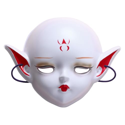 iEFiEL Japanische Kitsune Maske Kaninchenohr Maske für Halloween Ostern Kostüm Party Cosplay Requisiten Elf B 1 One Size iEFiEL Japanische Kitsune Maske Kaninchenohr Maske für Halloween Ostern Kostüm Party Cosplay Requisiten Elf B 1 One Size von iEFiEL