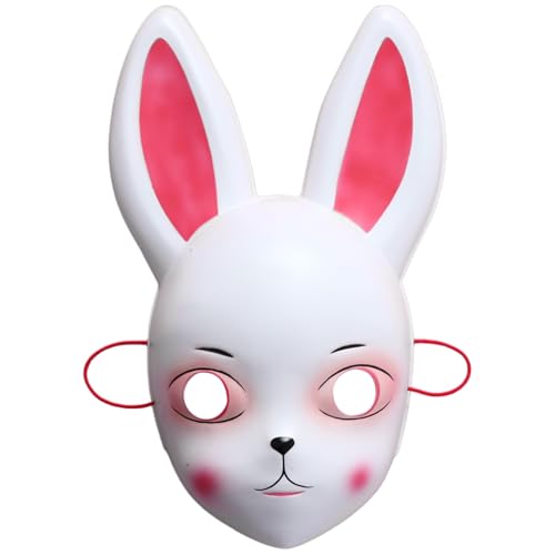 iEFiEL Japanische Kitsune Maske Kaninchenohr Maske für Halloween Ostern Kostüm Party Cosplay Requisiten Weiße Ohren 2 One Size iEFiEL Japanische Kitsune Maske Kaninchenohr Maske für Halloween Ostern Kostüm Party Cosplay Requisiten Weiße Ohren 2 One Size von iEFiEL