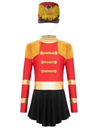 iEFiEL Mädchen Zirkus Kostüm Langarm Minikleid Kinder Zirkusdirektor Kostüm Karneval Faschingskostüm Einteiler Tanzanzug Rot A 158-164 iEFiEL Mädchen Zirkus Kostüm Langarm Minikleid Kinder Zirkusdirektor Kostüm Karneval Faschingskostüm Einteiler Tanzanzug Rot A 158-164 von iEFiEL
