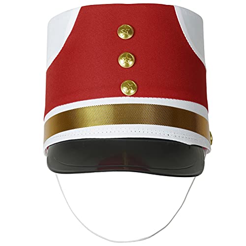 iEFiEL Marschband Hut Nussknacker Trommel Major Spielzeug Soldat Kapitänsmütze Verkleidung Fasching Karneval Mottoparty Marine Kapitän Accessoires B Rot One Size von iEFiEL