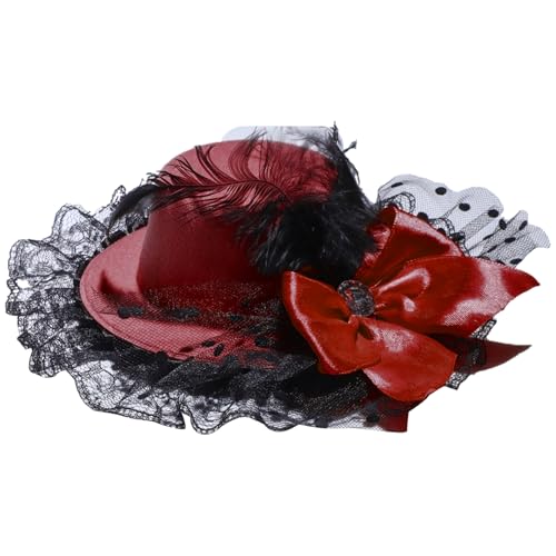 iEFiEL Mini Tee Party Faszinator Bowknot Feder Kleiner Hut Haarclips Lolita Cosplay Kopfbekleidung für Tee Party Gunsten Burgund Einheitsgröße iEFiEL Mini Tee Party Faszinator Bowknot Feder Kleiner Hut Haarclips Lolita Cosplay Kopfbekleidung für Tee Party Gunsten Burgund Einheitsgröße von iEFiEL