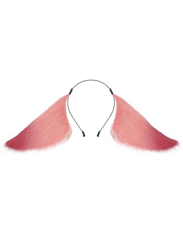iEFiEL Übertriebener Plüsch-Tierohren-Haarreif Cartoon-Charakter für Halloween-Cosplay-Party Rosa One Size von iEFiEL