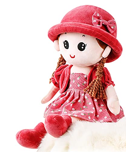 Niedliche Weiche Stoffpuppe Kuschelpuppe Baby Mädchen Puppe Plüschpuppe Kleinkinder Plüsch Spielzeug Püppchen Ragdoll Prinzessin Puppe zur Geburt oder Taufe von iEasey