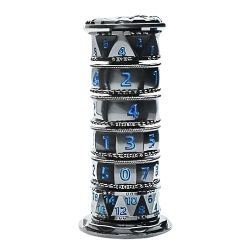 iFCOW DND Dice Spinner 7-in-1 Metall Roulette D&D Würfel Spinner D4 D6 D8 D10 D12 D20 D% für Dungeons and Dragons RPG Rollenspiele Würfel von iFCOW