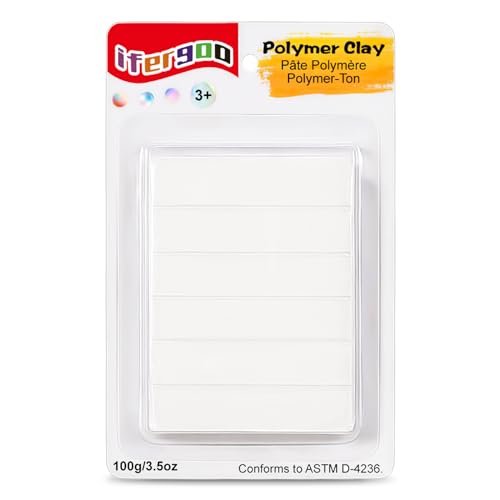 iFergoo Polymer Clay Knete Soft Set, Nontoxic DIY Oven Bake Modellierung Ton Kit, Kinder Kunsthandwerk Geschenk ​für Jungen und Mädche Kids (White Clay) von iFergoo
