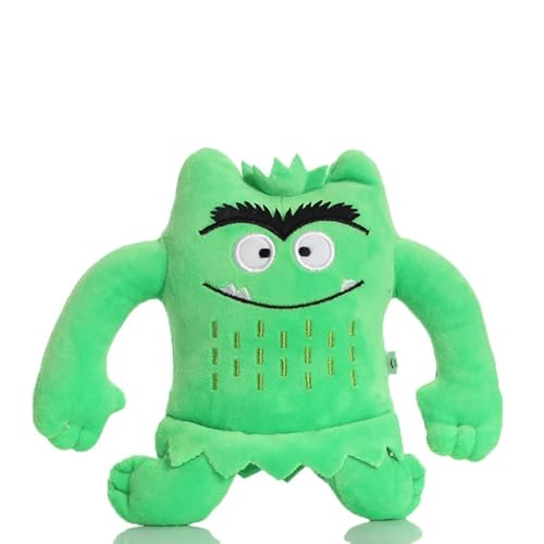 iFii Plüschtier Monster, 15 cm, Mein kleines Monster Emotionalpuppe, Cartoon, rot/blau, weich, für Weihnachten, Geburtstagsgeschenke (grün) von iFii
