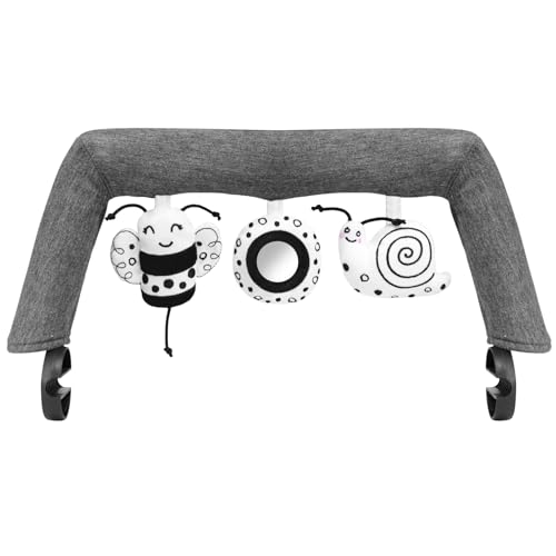iGRATENS Baby Bouncer Toy Bar, Toy Bar für Baby Bouncer mit 3 PCS Sensory Toys, leicht zu befestigen und zu entfernen, hautfreundlich, waschmaschinenfest, schwarz und weiß, weich iGRATENS Baby Bouncer Toy Bar, Toy Bar für Baby Bouncer mit 3 PCS Sensory Toys, leicht zu befestigen und zu entfernen, hautfreundlich, waschmaschinenfest, schwarz und weiß, weich von iGRATENS