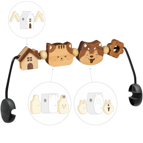 iGRATENS Dreidimensionale Spielzeugstange für Babywippen, Spielzeug für Babywippen Soft & Bliss, einfach anzubringen und zu entfernen, Holzspielzeug, Design für neugierige Babys, Hund & Katze iGRATENS Dreidimensionale Spielzeugstange für Babywippen, Spielzeug für Babywippen Soft & Bliss, einfach anzubringen und zu entfernen, Holzspielzeug, Design für neugierige Babys, Hund & Katze von iGRATENS