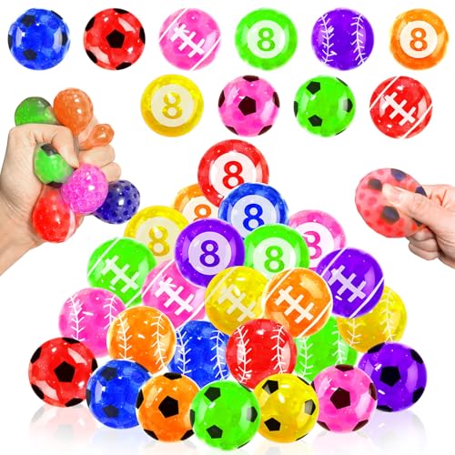Stressbälle für Kinder und Erwachsene, Sport-Themen-Quetschbälle, Spielzeug (Fußball, Baseball, Fußball), sensorische Bälle, Quetschspielzeug für Partygeschenke, Quetschspielzeug, Entlastung von iGeeKid