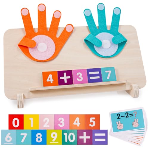 iKidiki Montessori Spielzeug 2 3 4 5 Jahre, Ostergeschenke für Kinder Zählen Lernspielzeug Geschenk Junge Mädchen 2-5 Jahre Mathe-Lernspielzeug aus Holz von iKidiki