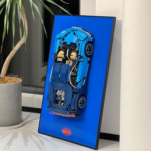 iLuane Display Wallboard für Lego Technic Bugatti Chiron 42083 Race Car Building Kit, Erwachsene Sammler Wandhalterung, Haus oder Büro Dekor (kein Auto enthalten) von iLuane