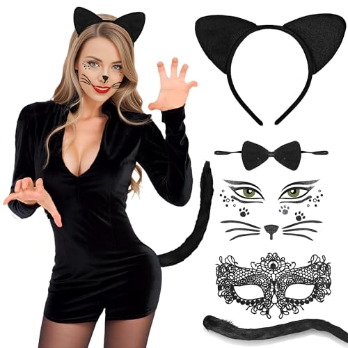 iLuane Katzenohren Haarreif Katzenkostüm Damen, Katze KostüM Cat Ears für Damen, Frauen, Mädchen. Karneval Bereit! Charmantes Katzenkostüm-Set: Zeigen Sie Ihre Glanzvolle Katzenattraktivität! iLuane Katzenohren Haarreif Katzenkostüm Damen, Katze KostüM Cat Ears für Damen, Frauen, Mädchen. Karneval Bereit! Charmantes Katzenkostüm-Set: Zeigen Sie Ihre Glanzvolle Katzenattraktivität! von iLuane