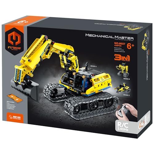 iM.Master STEM Academy: Mechanical Master R/C 3-in-1 Bagger & Roboter - 430pcs - Bricks Model Vehicle, Remote Control, Building Blocks Activity Set von iM.Master STEM Academy