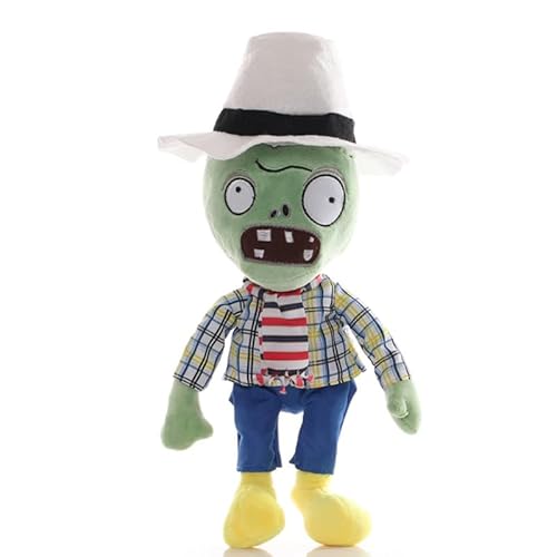 iMuMi Beruf PVZ Plüsch, 30 cm, niedliche Pflanzen gegen Zombies, Plüschtier, Offizier, Geschäftsmann, Bauer, Dieb, Ritter, Zombie, Cosplay, Stofftierpuppe, Geschenk für Fans (Farmer Zombie) von iMuMi