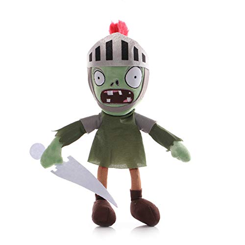 iMuMi Beruf PVZ Plüsch, 30 cm, niedliche Pflanzen gegen Zombies, Plüschtier, Offizier, Geschäftsmann, Bauer, Dieb, Ritter, Zombie, Cosplay, Stofftierpuppe, Geschenk für Fans (Ritter Zombie) von iMuMi