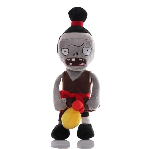 iMuMi Chinesische Charaktere Zombie-Plüsch, 30 cm, niedliches PVZ-Plüschtier, Cosplay, chinesisches antikes Kostüm, Pflanzen gegen Zombies, Plüsch-Talisman/Qigong, weiche Puppe für Fans (Gong Zombie) von iMuMi