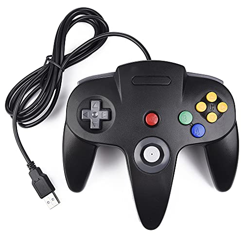 miadore Retro 64-Bit Controller USB Gamepad N64 PC-Controller Joypad Joystick Für Windows Mac PC Raspberry Pi,Schwarz von miadore