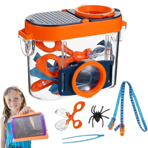 Forscherset für Kinder Insekt Viewer Box 4.5X Lupe Insekten Sammelbox Kinder Insekten Dose Draussen Forscherset Natur Erkundung Outdoor Bug Catcher Container Für Wissenschaft Natur Erkundung von iNelihoo
