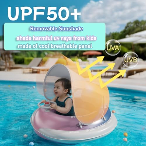 Kinder Aufblasbarer Schwimmring mit Sonnendach Pool Float Sitz Boot Nettes Baby Floatie Sicherer Sitz Schwimmen Float mit Lenkrad See Float Floß Luftbett Schwimmmatratze für Mädchen Jungen 1-5 Jahre Kinder Aufblasbarer Schwimmring mit Sonnendach Pool Float Sitz Boot Nettes Baby Floatie Sicherer Sitz Schwimmen Float mit Lenkrad See Float Floß Luftbett Schwimmmatratze für Mädchen Jungen 1-5 Jahre von iNszkoos
