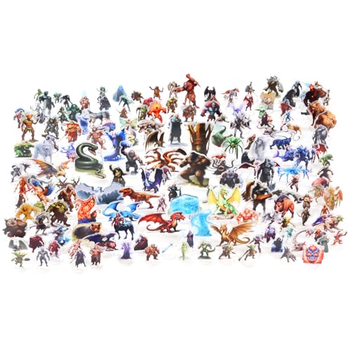 iPEAU DND Miniatures Dungeons and Dragons Starter Set 170 Minis für DND 5E Maps Pathfinder Accessories Flache Miniaturen für TTRPG Tabletop RPG Terrain Zubehör Geschenk für DM von iPEAU