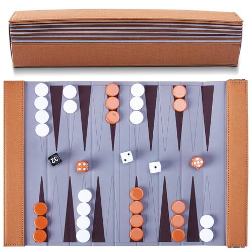 Reise Backgammon,Back Gammon Spiel aus massivem Holz - Klassisches Brettspiel für Familien,Reisen und Strategie-Liebhaber,Tragbar und langlebig,Klappstil von iPalamila