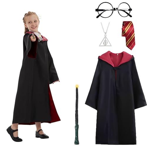 iPalamila Wizard Costume Children- Kinder Zauberer Kostüm,Magische Robe mit Zauberstab und Hut - Ideal für Halloween, Geburtstage & Schulaufführungen - Für Mädchen und Jungen iPalamila Wizard Costume Children- Kinder Zauberer Kostüm,Magische Robe mit Zauberstab und Hut - Ideal für Halloween, Geburtstage & Schulaufführungen - Für Mädchen und Jungen von iPalamila