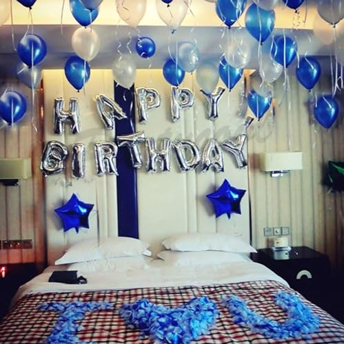iPartycool Geburtstag Ballons Set 43pcs 3D Buchstaben Ballons mit Rosen und Sternballons - Happy Birthday Girlande und Dekoration für Kinder, Frauen und Mann von iPartycool
