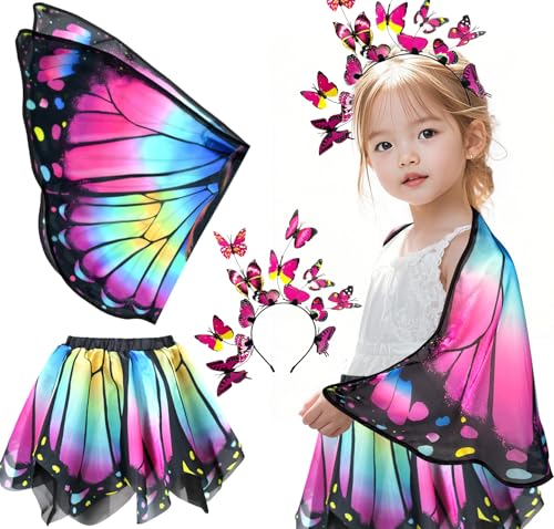 iROLEWIN Feenkostüm für Kinder mit Schmetterlingsflügeln - Tutu und Stirnband - Prinzessin Geschenk ab 3 Jahren iROLEWIN Feenkostüm für Kinder mit Schmetterlingsflügeln - Tutu und Stirnband - Prinzessin Geschenk ab 3 Jahren von iROLEWIN