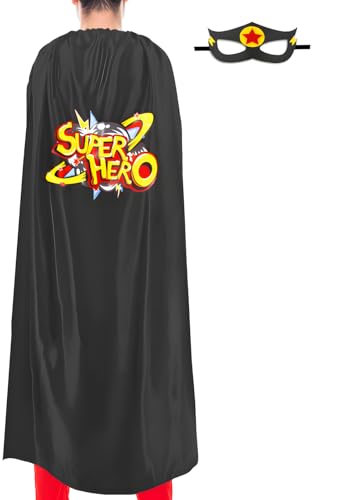 iROLEWIN Superhelden-Umhang und Maske für Erwachsene, Damen, Herren, Superhelden-Kostüm, Geist-Tag, Team, Halloween, Partygeschenk, Geschenk iROLEWIN Superhelden-Umhang und Maske für Erwachsene, Damen, Herren, Superhelden-Kostüm, Geist-Tag, Team, Halloween, Partygeschenk, Geschenk von iROLEWIN