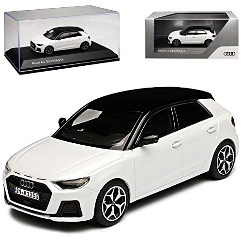 iScale A-U-D-I A1 GB Sportback Gletscher Weiss mit Schwarz 2. Generation Ab 2018 1/43 Kyosho Modell Auto von iScale