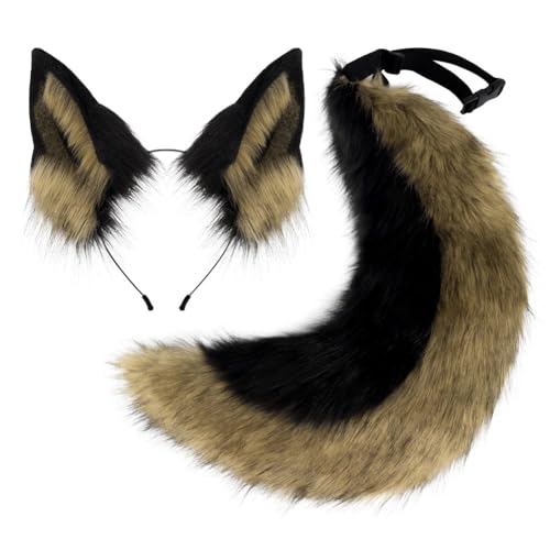 Fuchs Wolf Schwanz Ohren Stirnband Katze Cosplay Kostüm Set Kaninchen Fuchs Wolf Ohren Haarschmuck Lang Tierschwanz Ohren Haarreif Furry Fox Schwanz Tierkostüm für Halloween Fasching Cosplay Fuchs Wolf Schwanz Ohren Stirnband Katze Cosplay Kostüm Set Kaninchen Fuchs Wolf Ohren Haarschmuck Lang Tierschwanz Ohren Haarreif Furry Fox Schwanz Tierkostüm für Halloween Fasching Cosplay von iSpchen