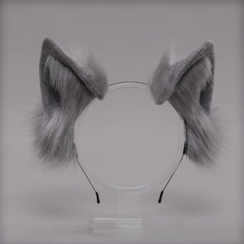 iSpchen,Party Stirnband Plüsch Ohr Tiara Anime Kostüm Ergänzung grau iSpchen,Party Stirnband Plüsch Ohr Tiara Anime Kostüm Ergänzung grau von iSpchen