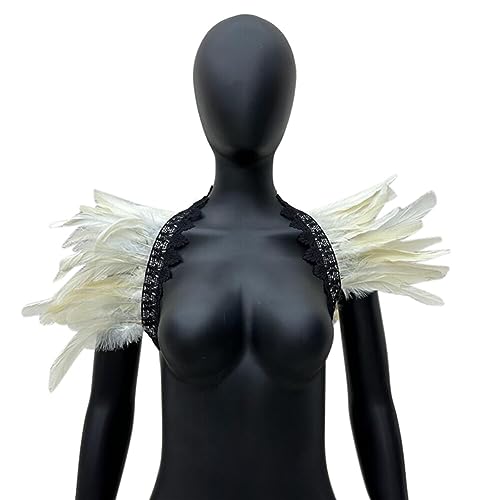 iSpchen Feather Schal Halloween Shrug Poncho Kragen langer Federn Pythonschlangen umwickelter Schal Ponchorock Schulterzucken Cape Stola Halloween-Kostüm Maskerade Kostüm Federschal #11 von iSpchen