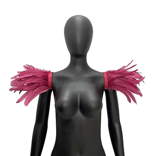 iSpchen Feather Schal Halloween Shrug Poncho Kragen langer Federn Pythonschlangen umwickelter Schal Ponchorock Schulterzucken Cape Stola Halloween-Kostüm Maskerade Kostüm Federschal #26 von iSpchen