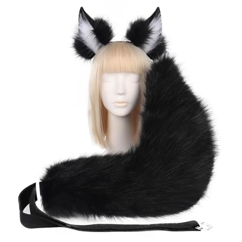 iSpchen Fuchs Wolf Katze Ohren Schwanz Cosplay Kostüm Set,Tierohren Schwanz Set Katze Cosplay Tierohren Schwanz Kostüm Set Fuchs Wolf Schwanz Ohren Stirnband Set für Halloween Fancy Party Verkleidung iSpchen Fuchs Wolf Katze Ohren Schwanz Cosplay Kostüm Set,Tierohren Schwanz Set Katze Cosplay Tierohren Schwanz Kostüm Set Fuchs Wolf Schwanz Ohren Stirnband Set für Halloween Fancy Party Verkleidung von iSpchen