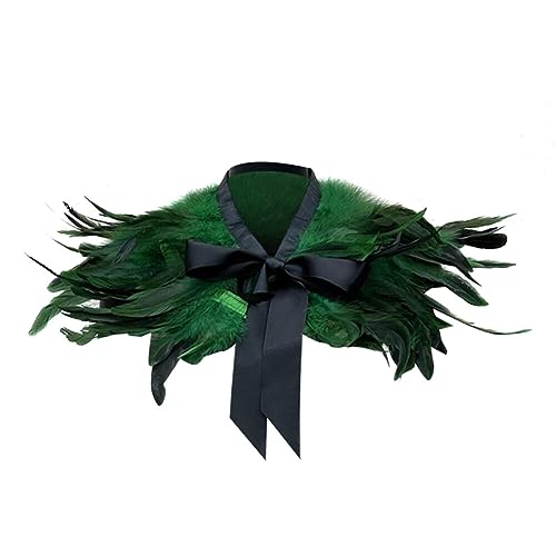 iSpchen Gotisch Feather Schal Halloween Shrug Poncho Kragen langer Federn Pythonschlangen umwickelter Schal Ponchorock Schulterzucken Feder Cape Stola Halloween-Kostüm Maskerade Kostüm Hahn Grün iSpchen Gotisch Feather Schal Halloween Shrug Poncho Kragen langer Federn Pythonschlangen umwickelter Schal Ponchorock Schulterzucken Feder Cape Stola Halloween-Kostüm Maskerade Kostüm Hahn Grün von iSpchen