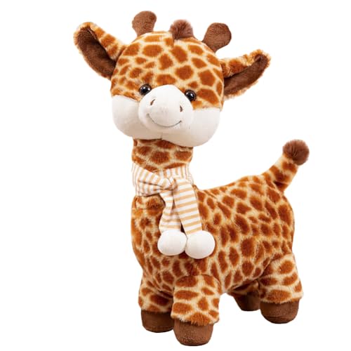iSpchen Niedlicher Giraffen-Schal Kuscheltier, lebensechter Plüschpuppen-Stoffpuppe, Begleitpuppe für Kinder in den Größen 30cm, 45cm, 55cm,#01 von iSpchen