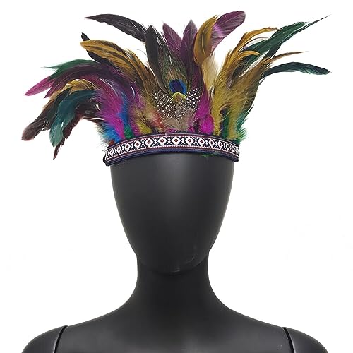 iSpchen Pineapple Traditioneller Indianer Inspirierter Kopfschmuck handgefertigt traditionellen Nordamerikanischer Erwachsene Feder Requisiten Art Kopfbedeckung Party Karneval Festival Bunt von iSpchen