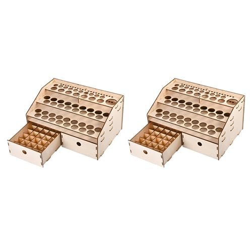 iToQ 2 x DIY-Holz-Organizer für Farbflaschen, Ausstellungsregal, Pinselhalter, Ständer, Aufbewahrung, Modellwerkzeug iToQ 2 x DIY-Holz-Organizer für Farbflaschen, Ausstellungsregal, Pinselhalter, Ständer, Aufbewahrung, Modellwerkzeug von iToQ