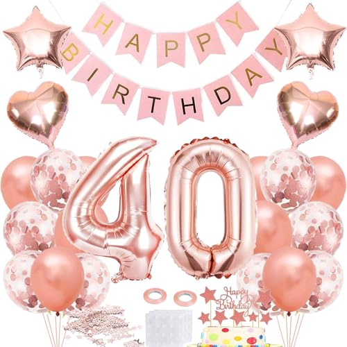 Luftballon 40. Geburtstag Roségold, Geburtstagdeko 40 Jahr Frau, Ballon 40. Geburtstag, Folienballon Zahl 40, Happy Birthday Banner Dekoration, Rosegold Party Deko Geschenk für 40 Jahre Frauen Luftballon 40. Geburtstag Roségold, Geburtstagdeko 40 Jahr Frau, Ballon 40. Geburtstag, Folienballon Zahl 40, Happy Birthday Banner Dekoration, Rosegold Party Deko Geschenk für 40 Jahre Frauen von iWheat