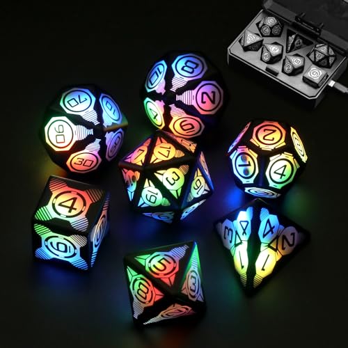iYInJuan Würfel Wiederaufladbar mit Ladebox, DND Würfel Set Leuchtende LED Spielwürfel, Würfel Polyedrische Würfelset für Dungeons and Dragons Pathfinder MTG RPG, W20 W12 W10 W8 W6 W4 iYInJuan Würfel Wiederaufladbar mit Ladebox, DND Würfel Set Leuchtende LED Spielwürfel, Würfel Polyedrische Würfelset für Dungeons and Dragons Pathfinder MTG RPG, W20 W12 W10 W8 W6 W4 von iYInJuan