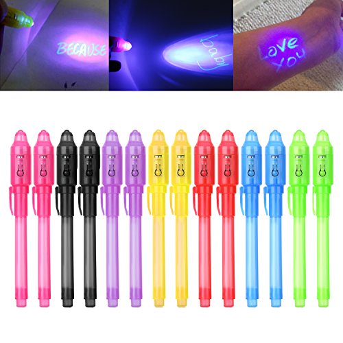 iZoeL 14 STK Geheimstifte mit UV Licht,kinder Zauberstifte Party Mitgebsel Adventskalender Füllung Detektiv Party Favor, Unsichtbarer Stift Spy Pen zum Schreiben Geheimer Nachrichten iZoeL 14 STK Geheimstifte mit UV Licht,kinder Zauberstifte Party Mitgebsel Adventskalender Füllung Detektiv Party Favor, Unsichtbarer Stift Spy Pen zum Schreiben Geheimer Nachrichten von iZoeL