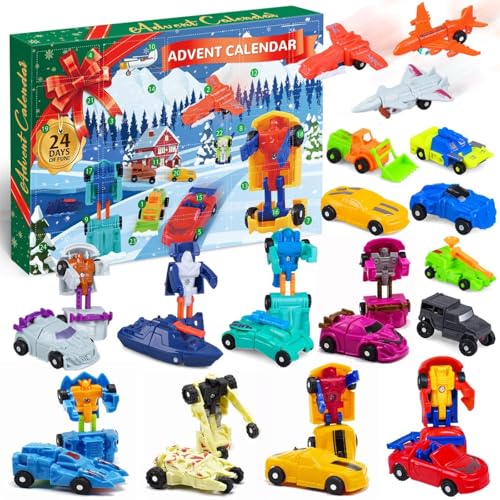iZoeL Adventskalender Auto 2024 Kinder, 24 Überraschung Verformungsauto Adventskalender Kinder Fahrzeugekalender Weihnachtskalender Geschenk für Kinder ab 3-12 Jahre iZoeL Adventskalender Auto 2024 Kinder, 24 Überraschung Verformungsauto Adventskalender Kinder Fahrzeugekalender Weihnachtskalender Geschenk für Kinder ab 3-12 Jahre von iZoeL